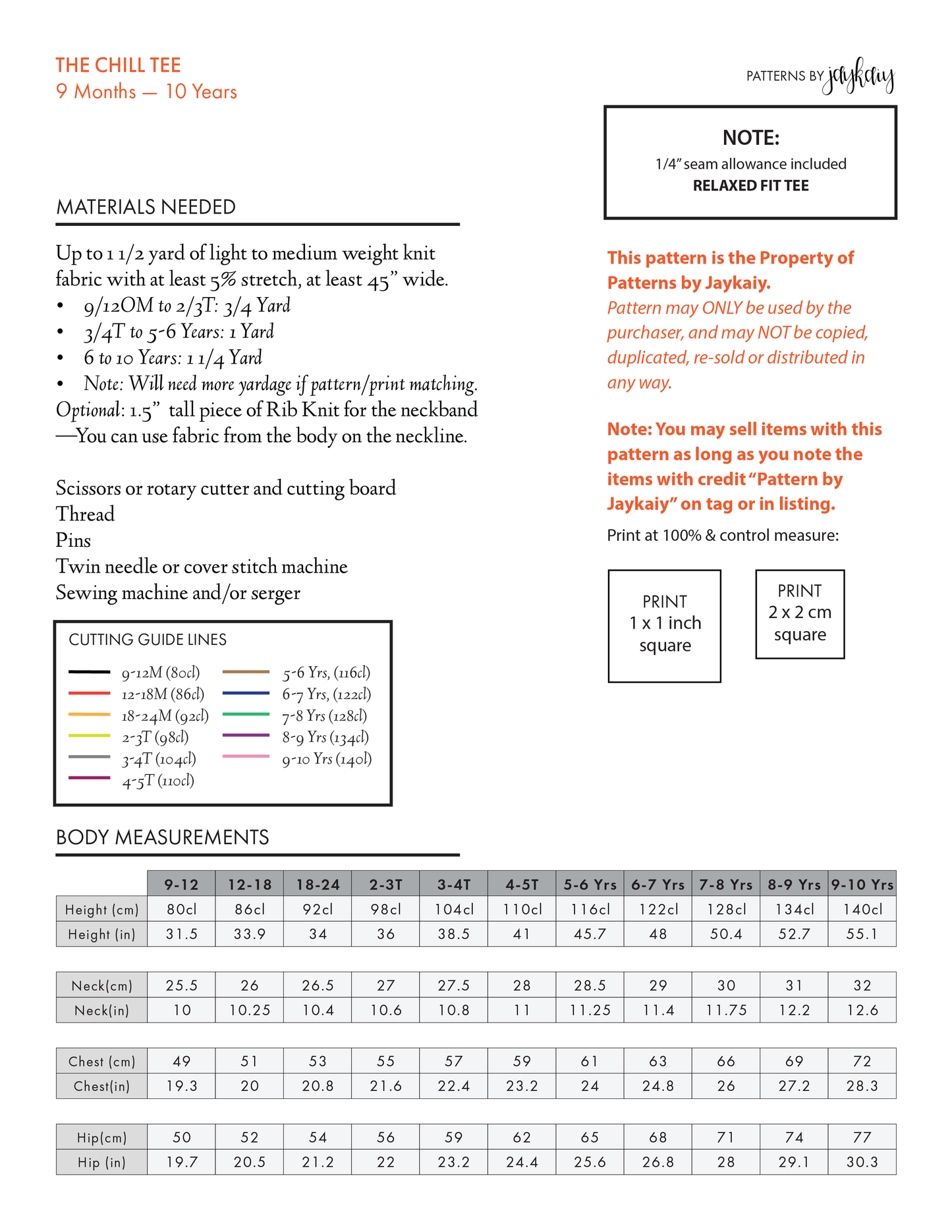 The Chill Tee Pattern