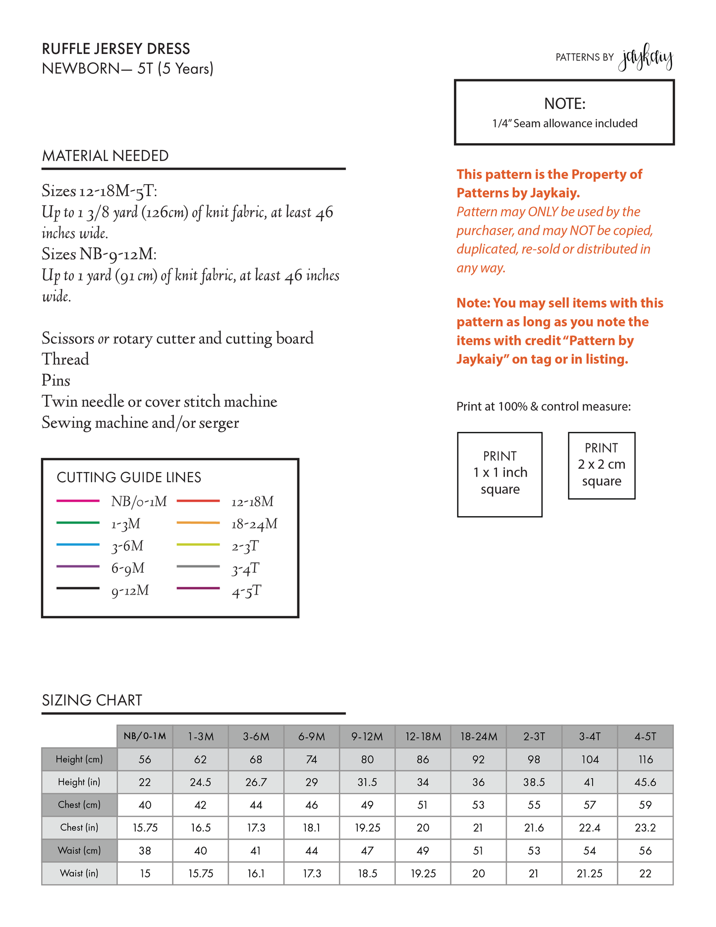 Ruffle Jersey Dress Pattern