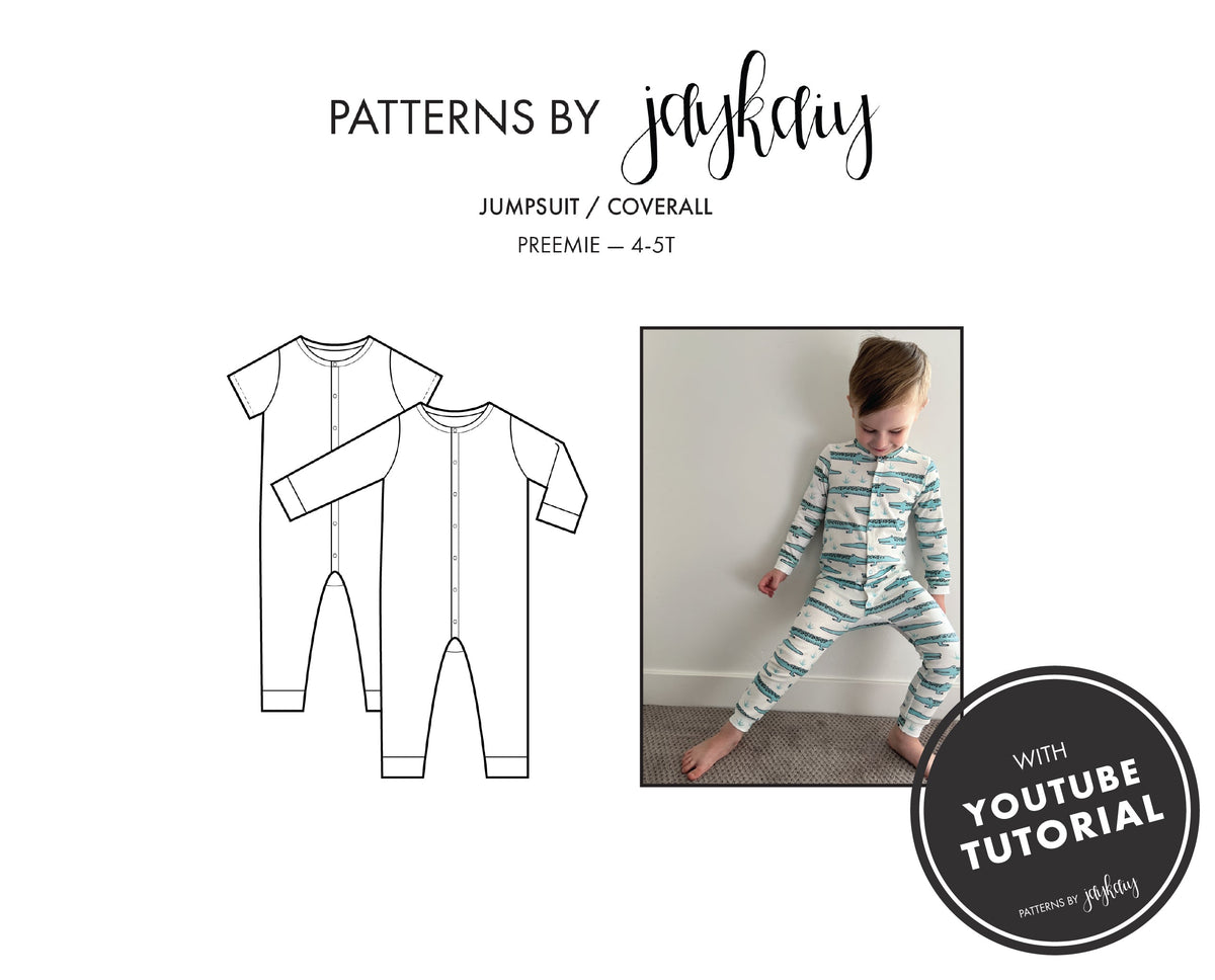 Jumpsuit Pattern with mitten (Early Baby - 6 Years)