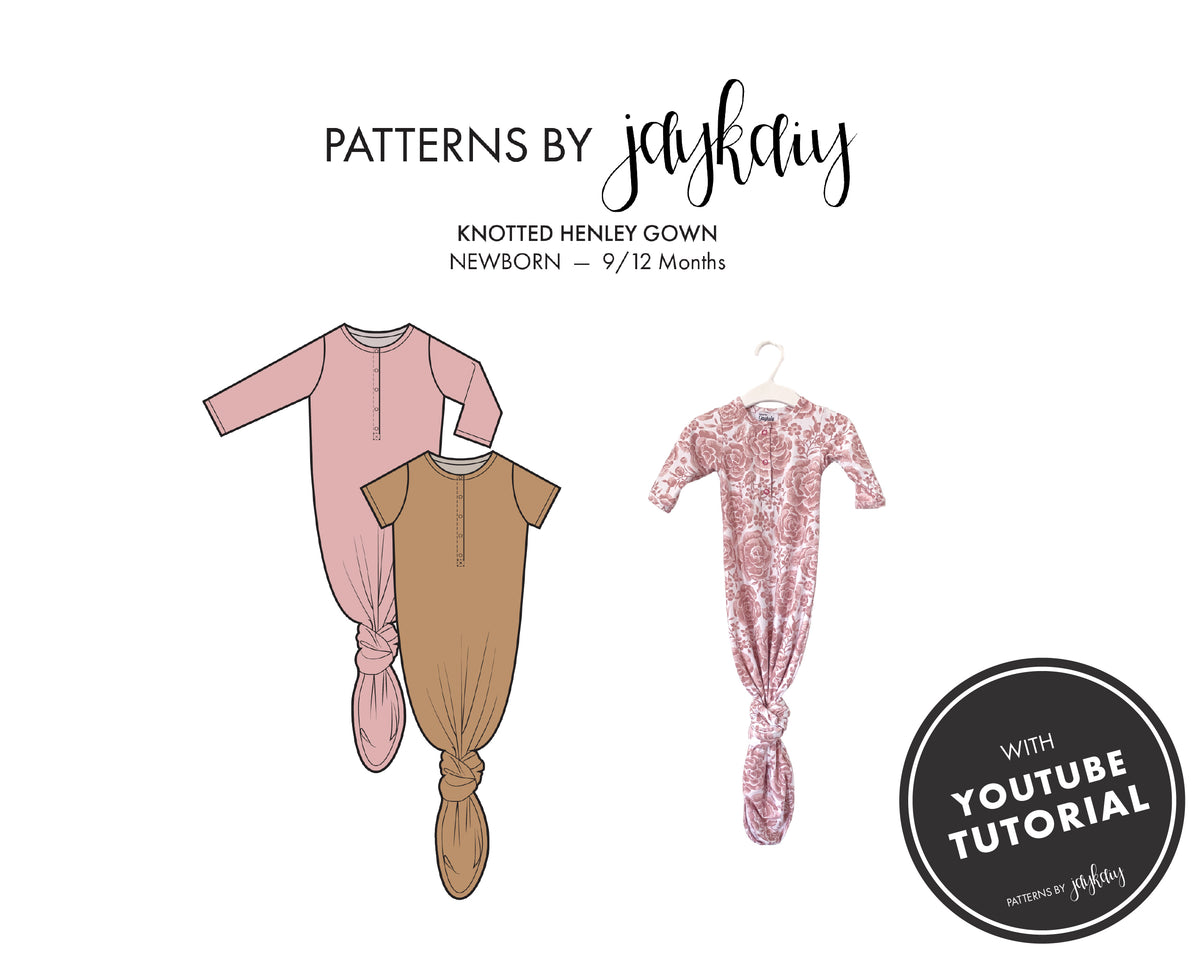 Knotted Henley Gown Sewing Pattern