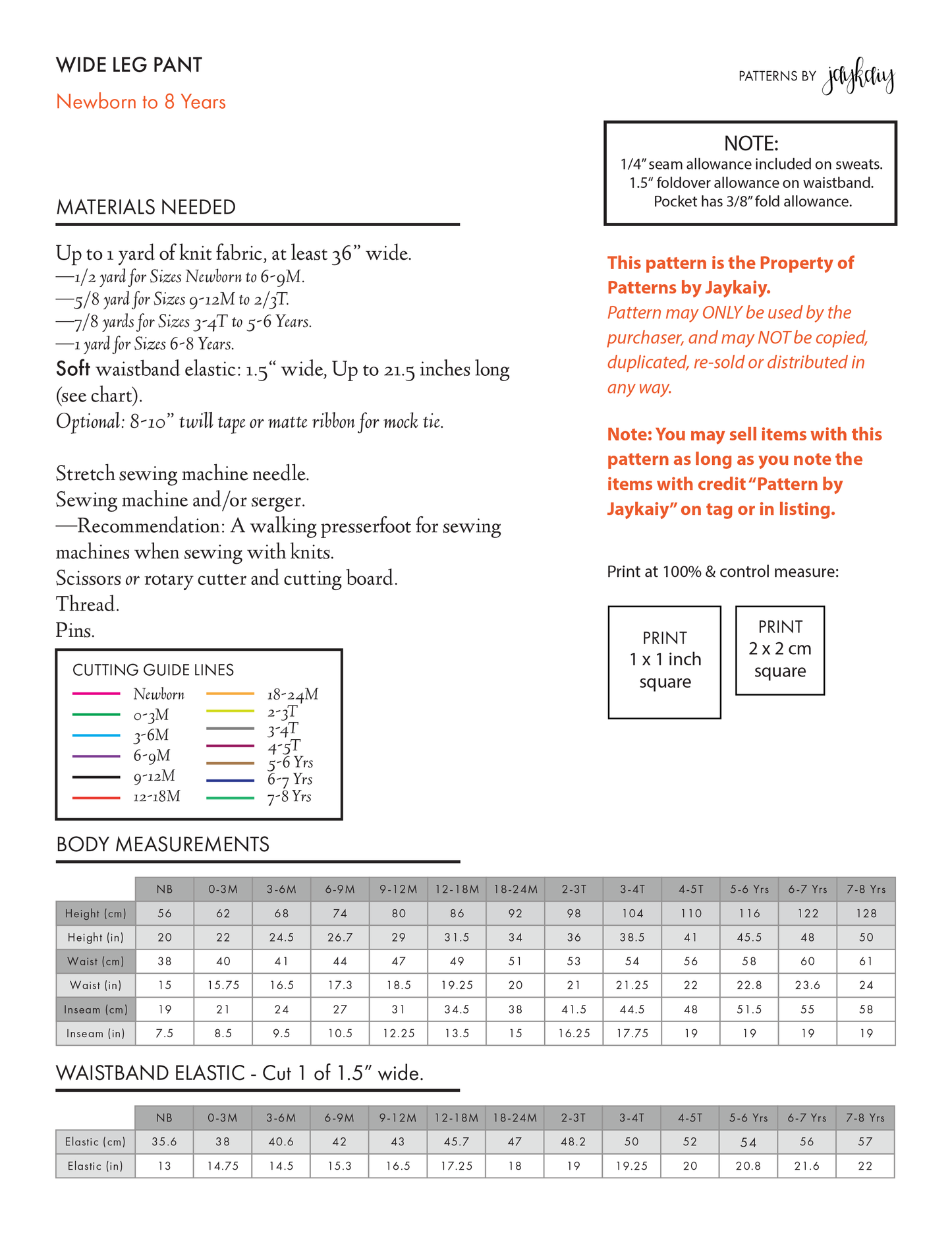 Wide Leg Pant Pattern