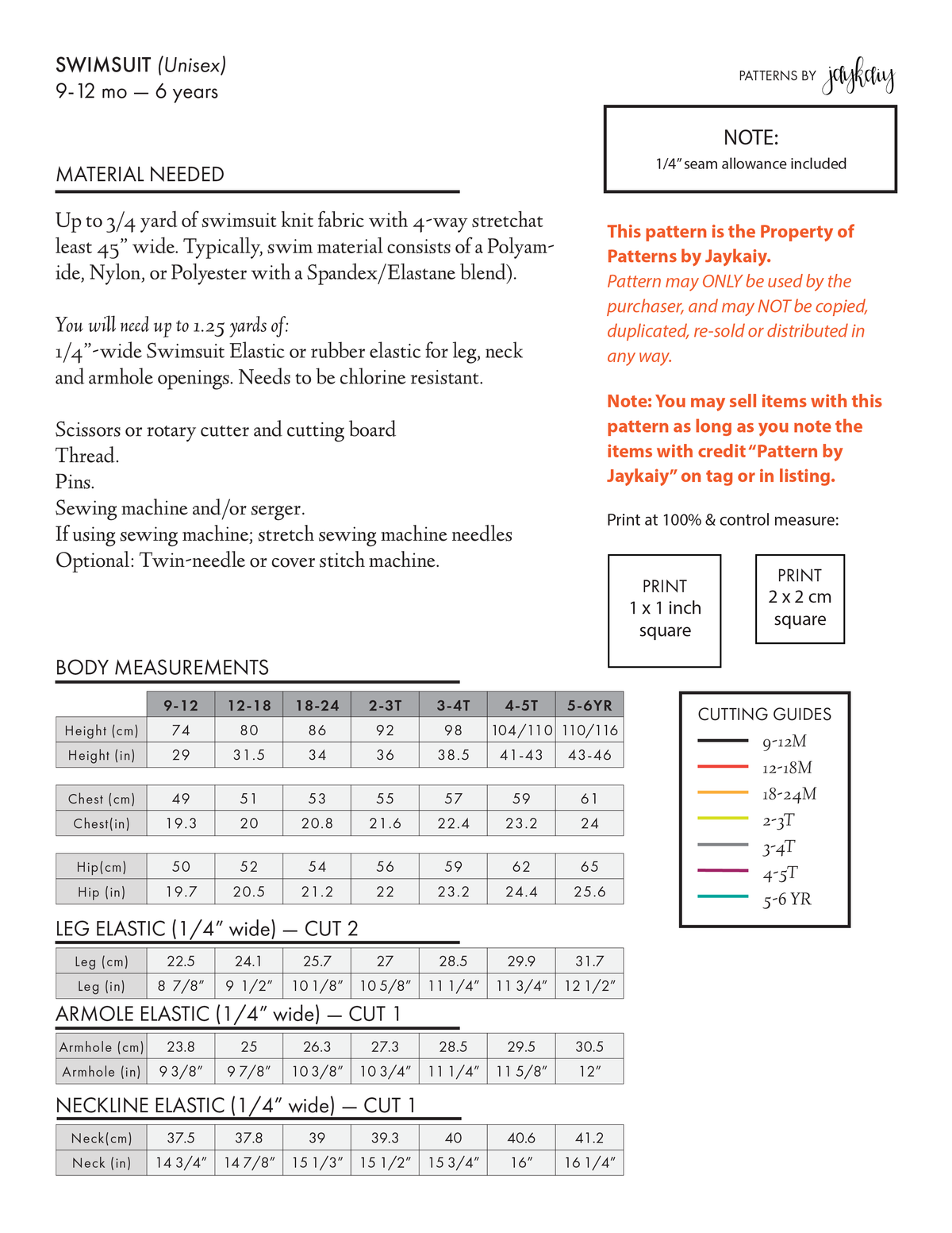 Swimsuit Pattern