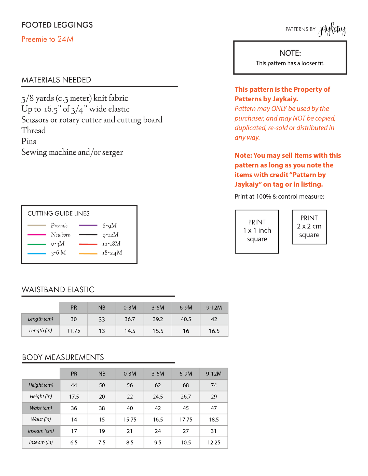 Baby Onesie & Footed Leggings Pattern Set