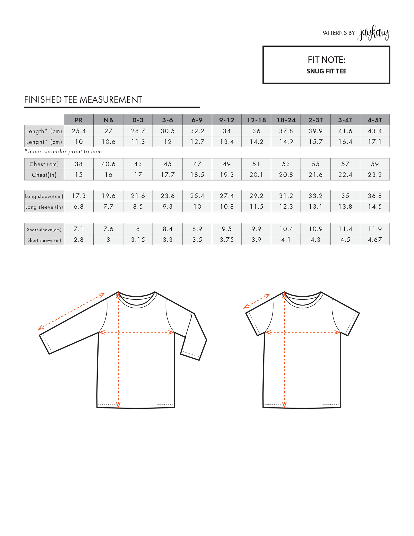 Kids Tee Pattern