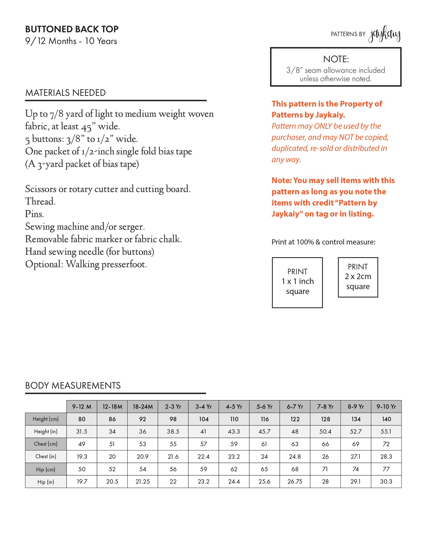 Summer Set Pattern