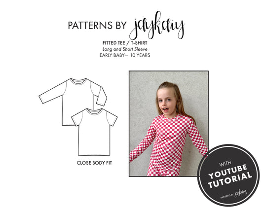 Kid's Fitted Tee Pattern (0-10 Yrs)