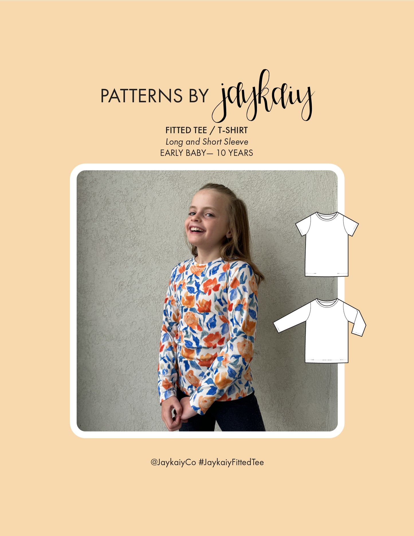 Kid's Tee sewing pattern. Sizes early baby to 10 years. Beginner-friendly pattern.