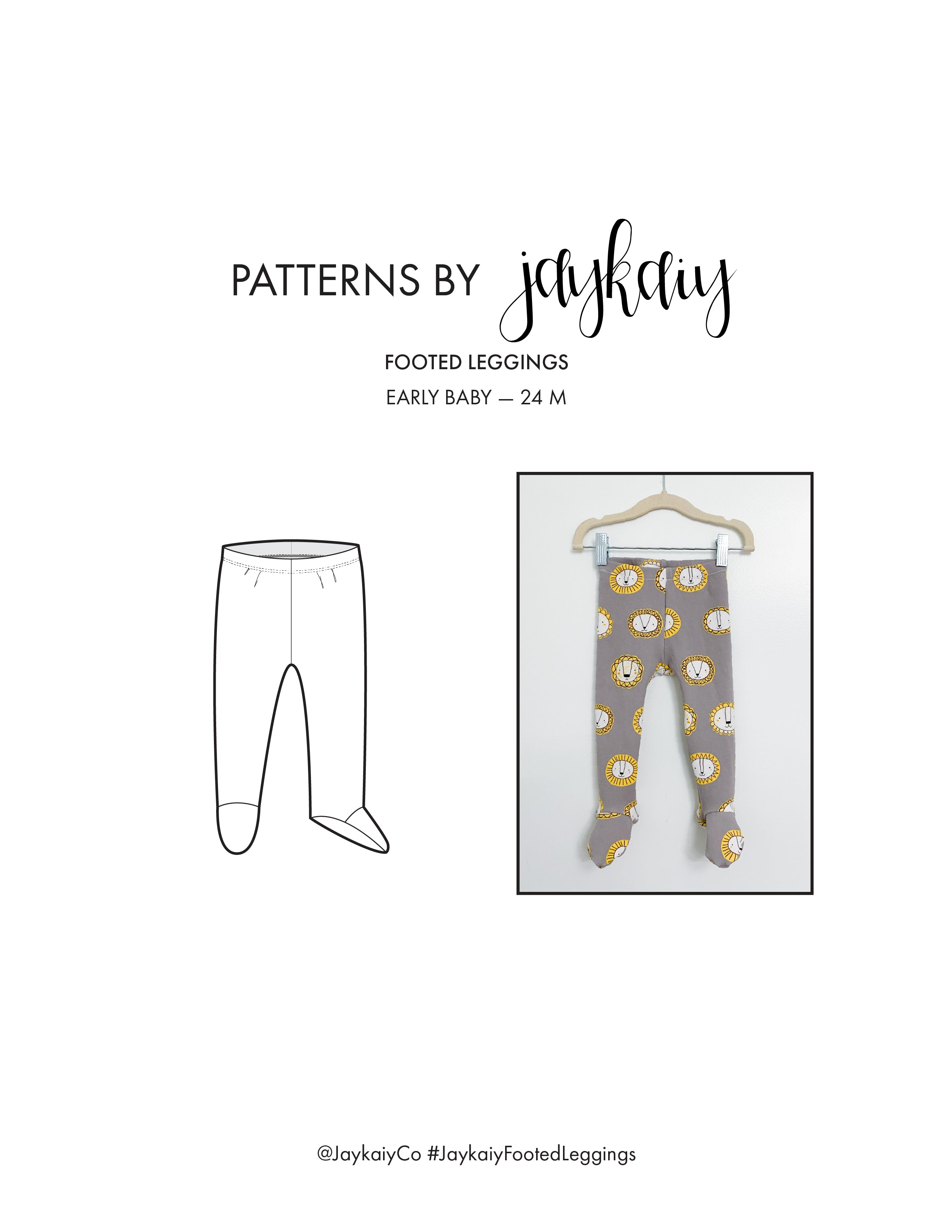 Classic footed baby leggings sewing pattern | Jaykaiy Patterns