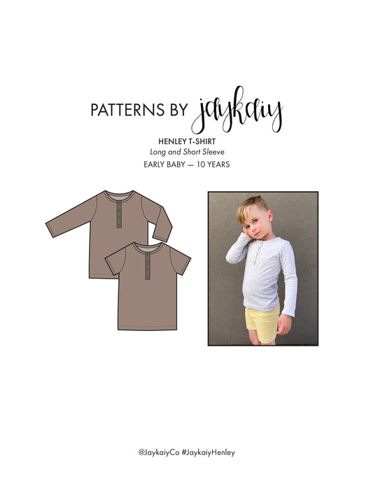 Kid's Henley Tee Pattern (0-10 Yrs)