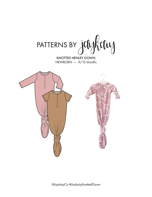 Knotted Henley Gown Sewing Pattern