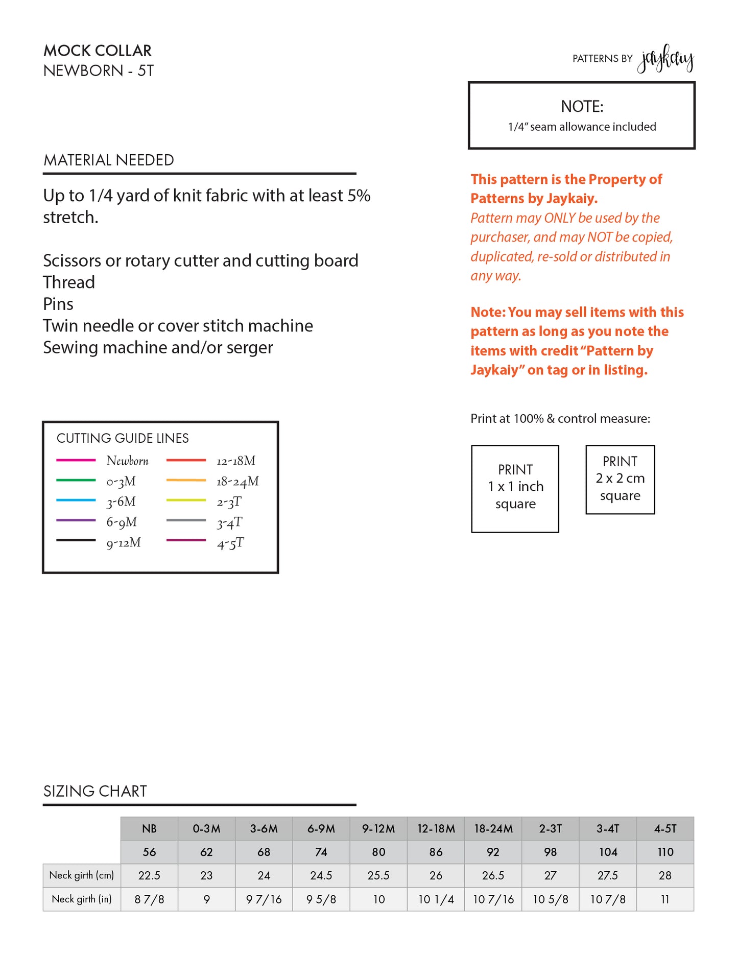 Mock Collar / Neck Warmer Pattern