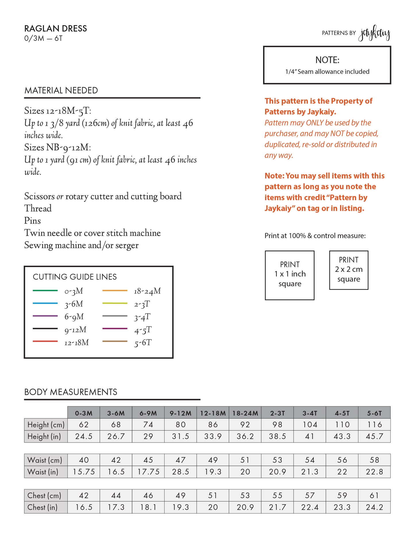 Raglan Dress Pattern