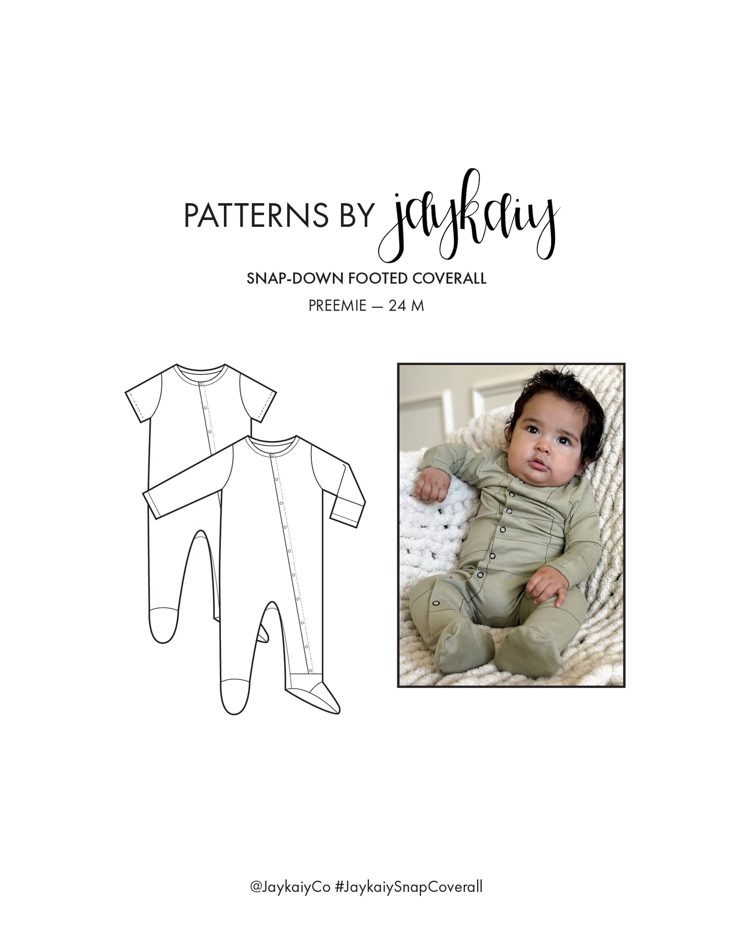 Baby Snap One-piece Coverall Pattern