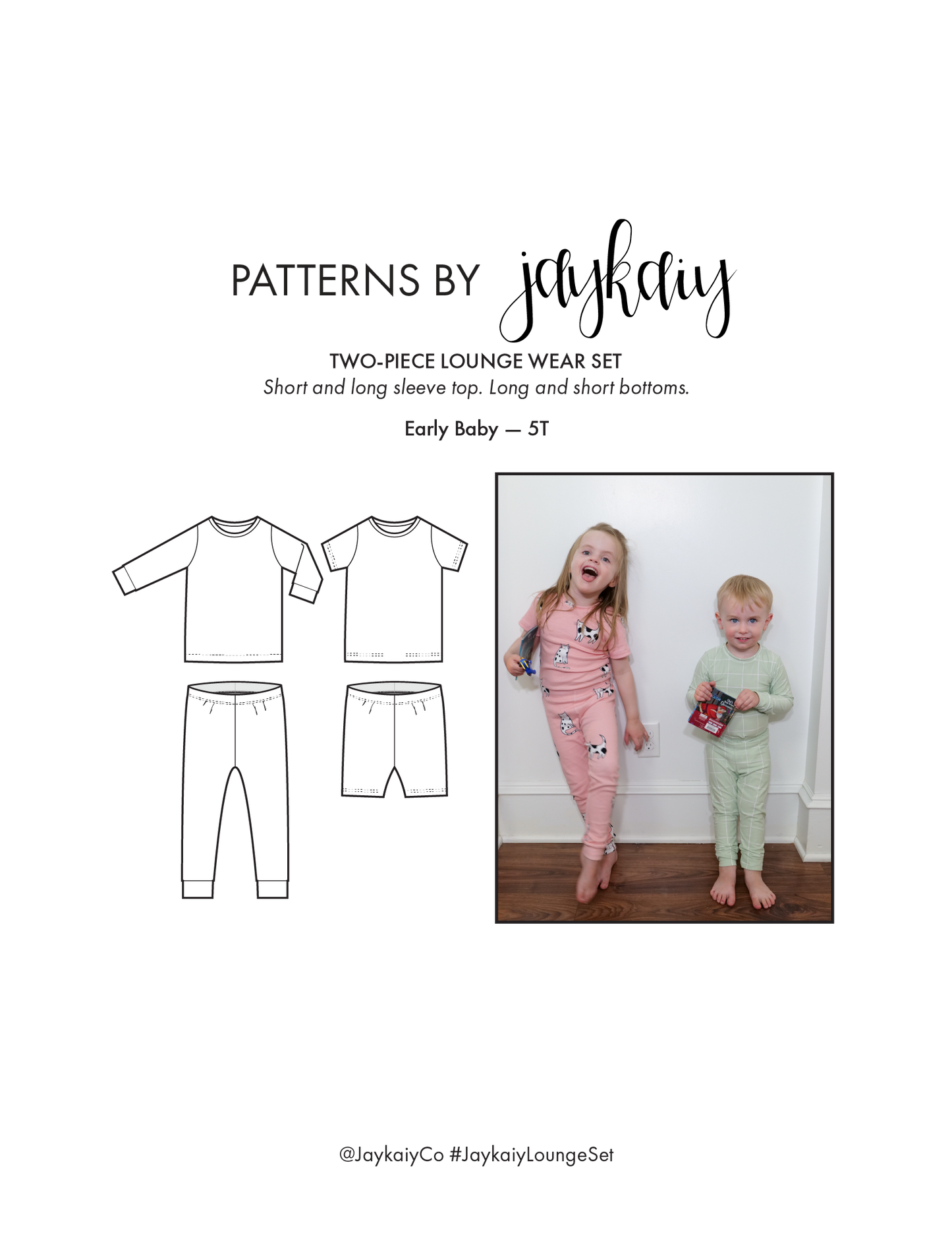 Two-Piece Loungewear Set Pattern (Long & Short Combo)