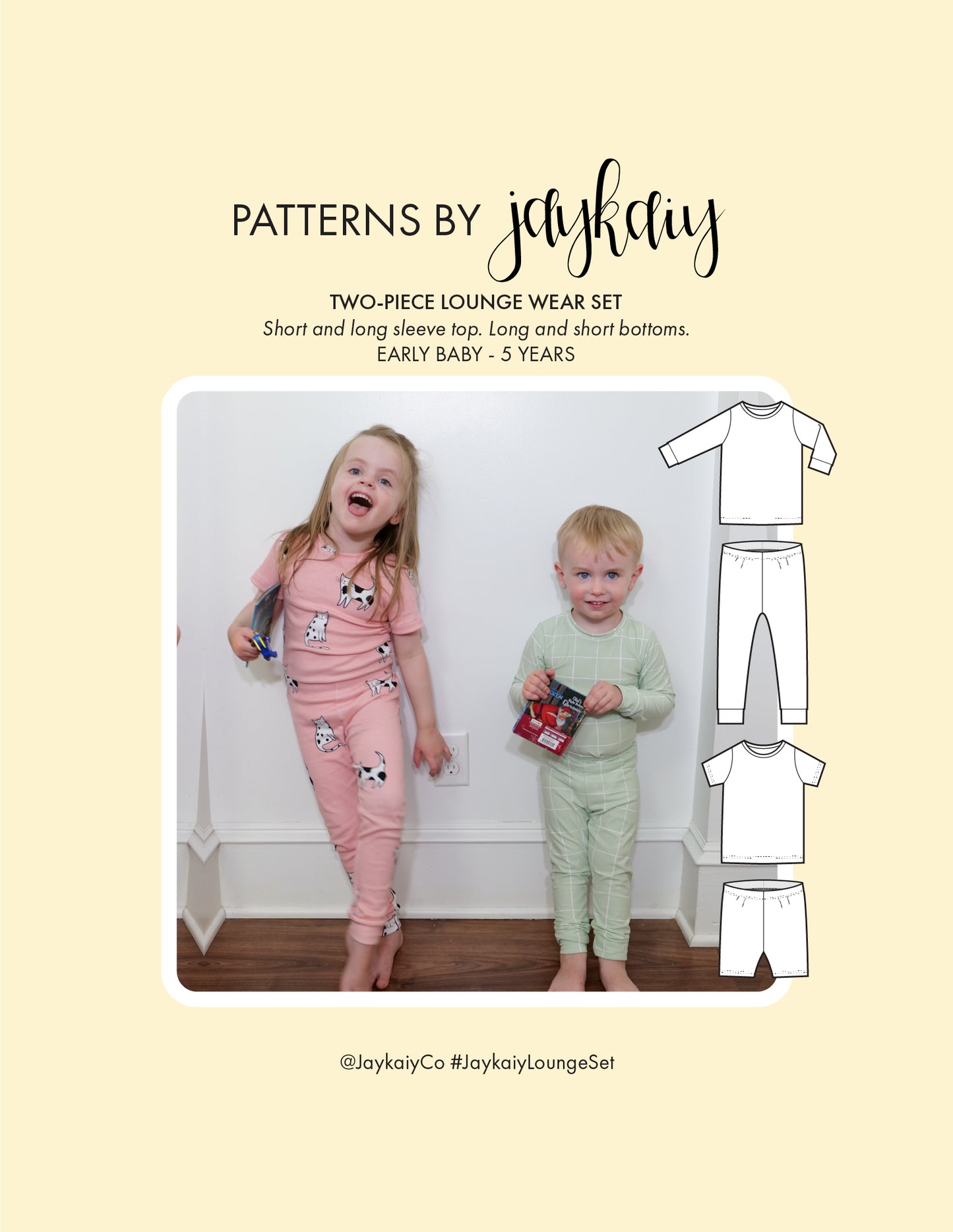 Two-Piece Loungewear Set Pattern (Early Baby-5 Years)