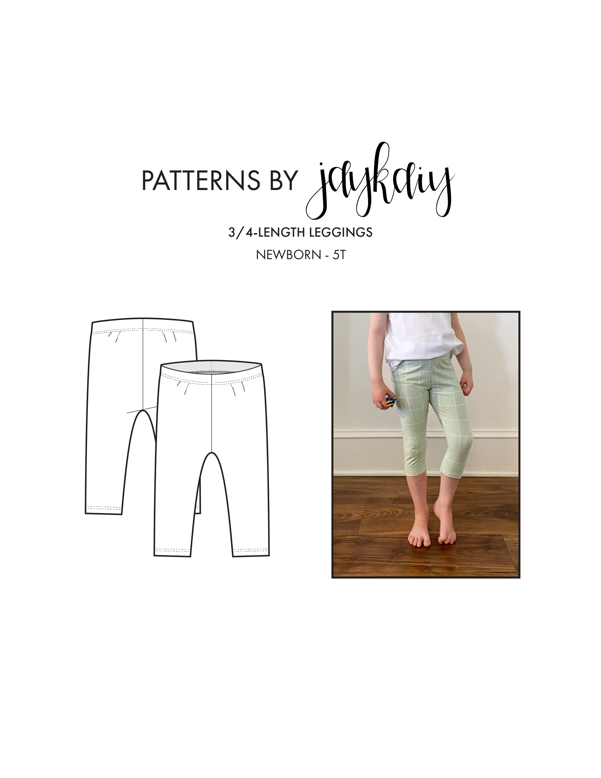 Cropped leggings sewing pattern