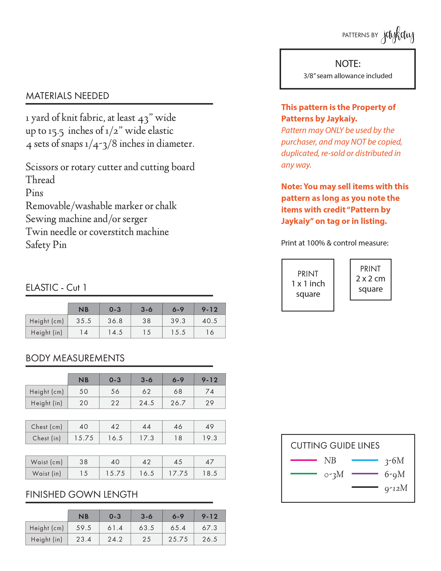 Henley Layette Pattern