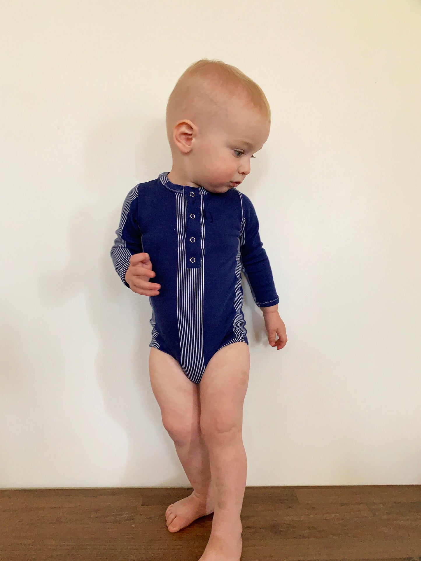 Henley Baby Onesie Pattern with PDF Picture Tutorial — Buttoned Onesie Pattern — Newborn to 2-3T